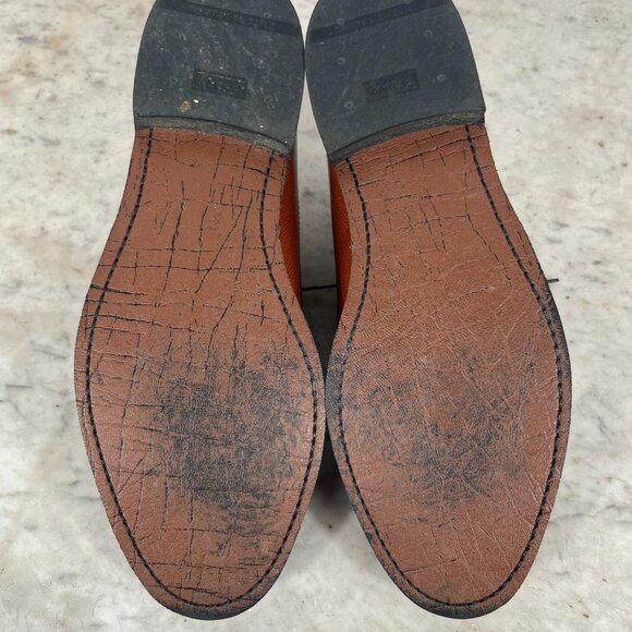 Men's Knapp Shoes Wing Tip Oxford size 12 Cognac - Picture 5 of 11